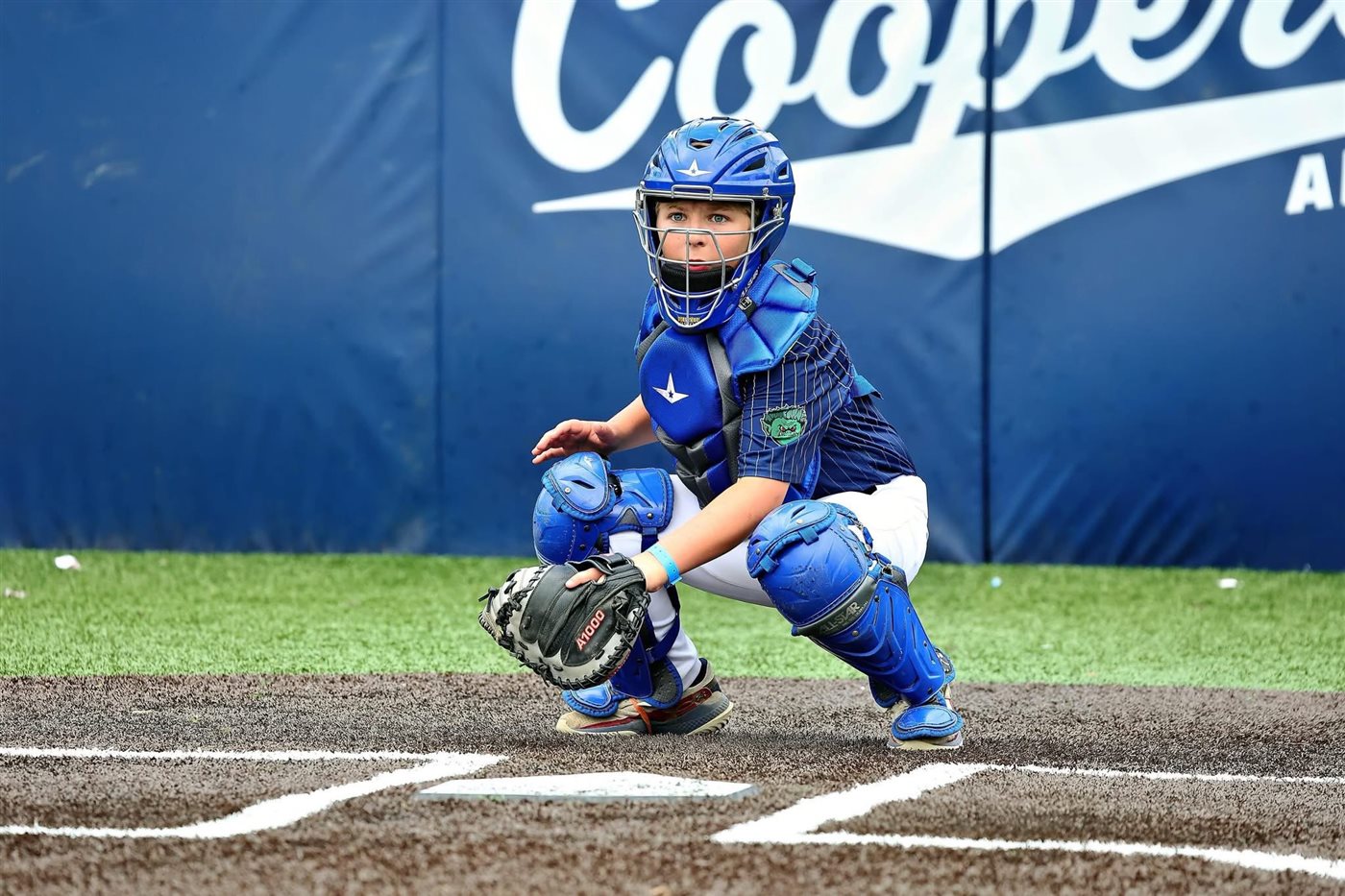 Prospect catcher ready behind the plate
